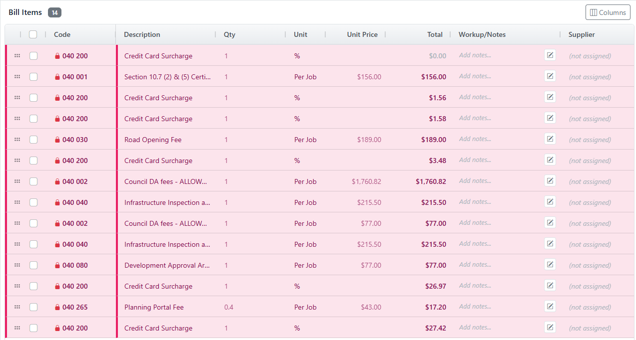 DBx Desktop BOQ editor with cost centres, line items and live calculations
